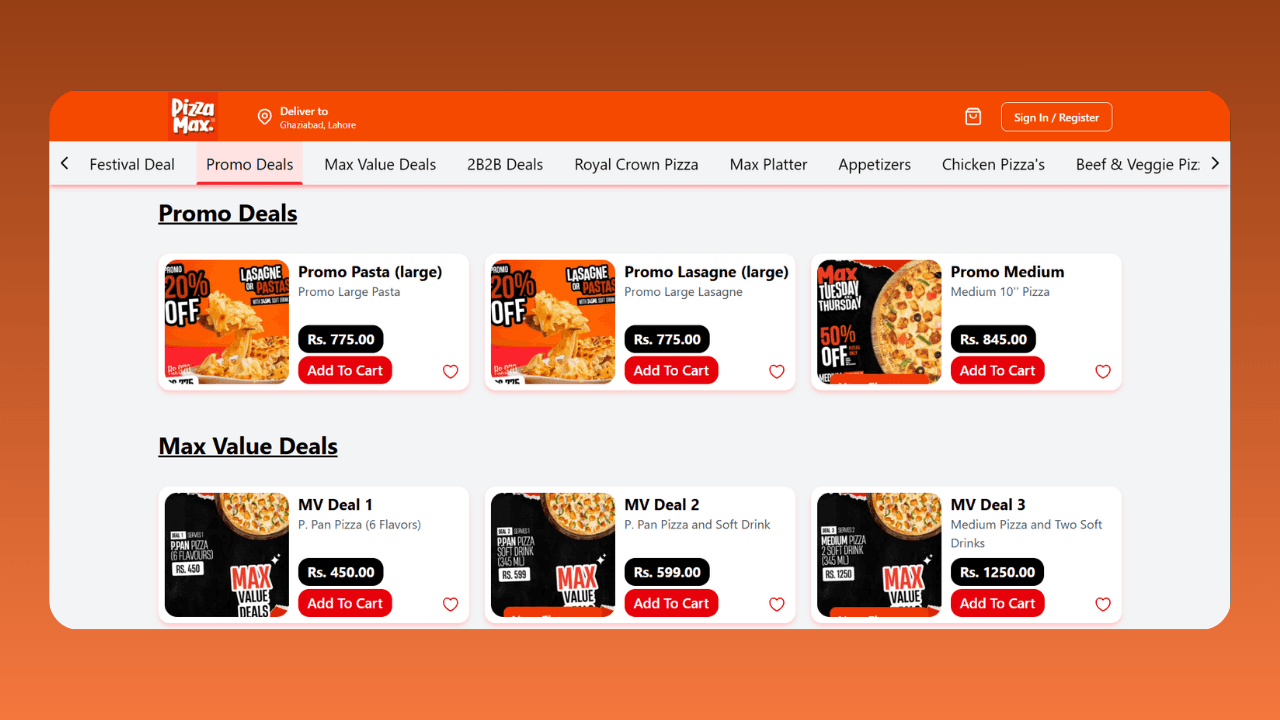 Pizza Max-Style Food Delivery project preview